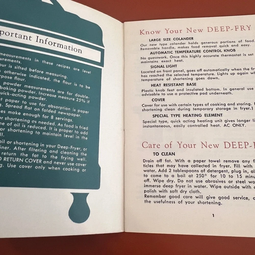 Vintage‎ Eastern Metal Products Deep-Fry Recipe Instruction Booklet Tuckahoe NY